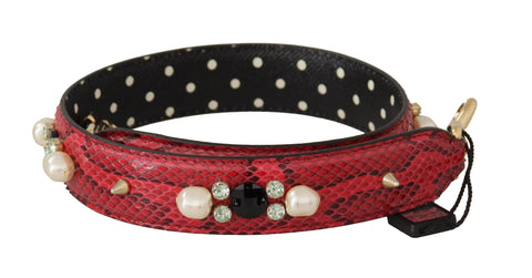 Dolce & Gabbana Elegant Red Python Leather Shoulder Strap Dolce & Gabbana Elegant Red Python Leather Shoulder Strap