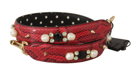 Dolce & Gabbana Elegant Red Python Leather Shoulder Strap Dolce & Gabbana Elegant Red Python Leather Shoulder Strap