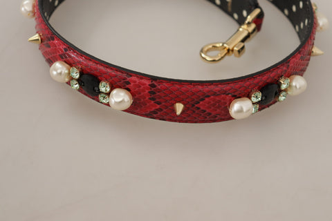 Dolce & Gabbana Elegant Red Python Leather Shoulder Strap Dolce & Gabbana Elegant Red Python Leather Shoulder Strap