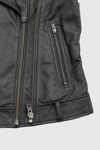 Chloe womens Fashion Leather Jacket Black Chloe womens Fashion Leather Jacket Black