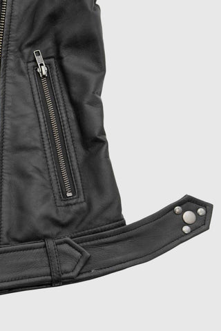 Chloe womens Fashion Leather Jacket Black Chloe womens Fashion Leather Jacket Black