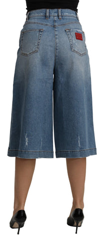 Dolce & Gabbana Elegant Wide Leg Cropped Denim Trousers