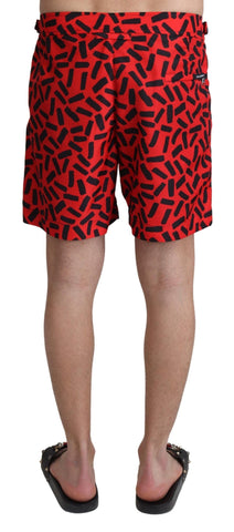 Dolce & Gabbana Chic Red Swim Trunks Boxer Shorts