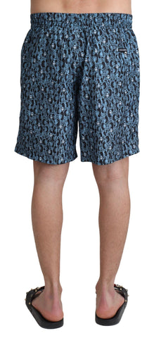 Dolce & Gabbana Chic Blue Drawstring Swim Trunks