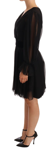 Dolce & Gabbana Elegant V-Neck Silk Blend Mini Dress