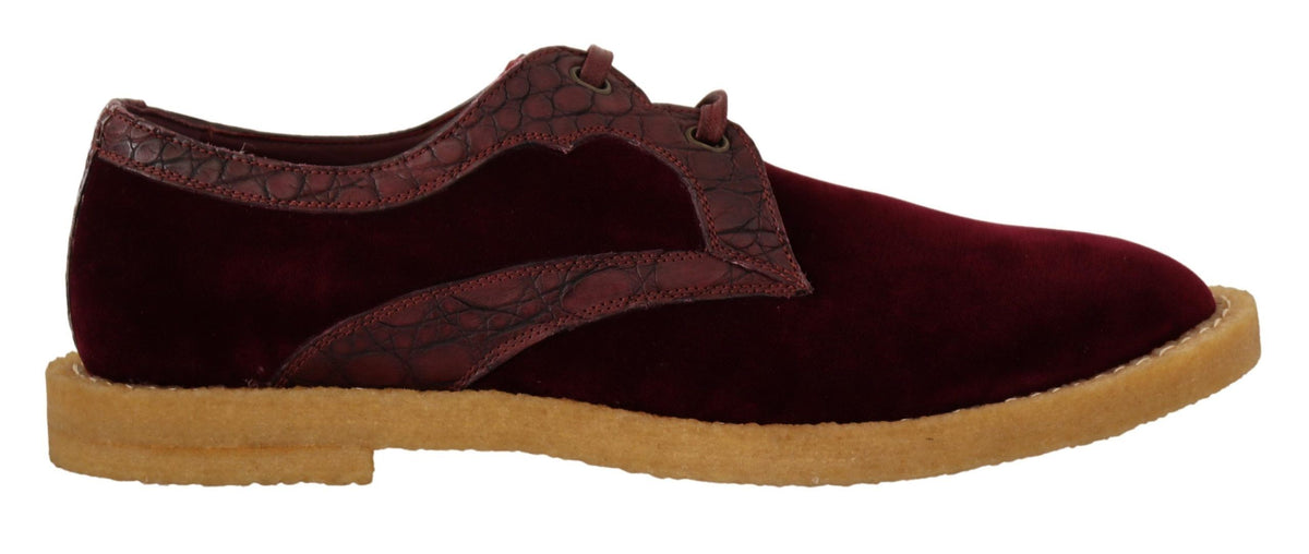 Dolce & Gabbana Elegant Velvet and Exotic Leather Dress Shoes