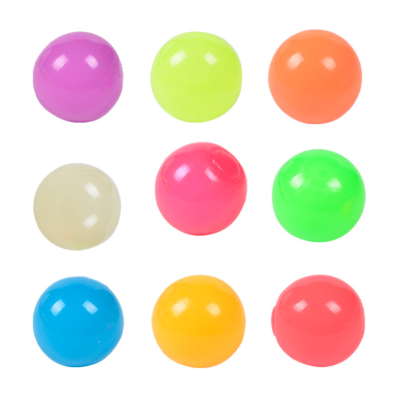 Luminous Sticky Ball Toys Sticky Wall Home Party Games Glow In The Dark Novelty Toys Decompression Squeeze Toy