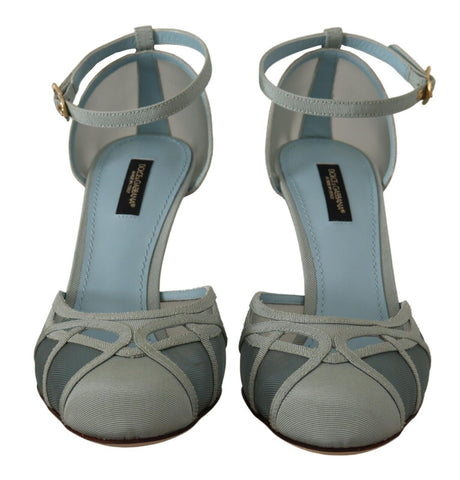 Dolce & Gabbana Elegant Blue Mesh Ankle Strap Sandals