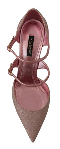 Dolce & Gabbana Pink Glitter High Heel Sandals