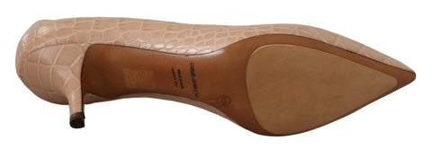 Dolce & Gabbana Elegant Beige Leather Pumps