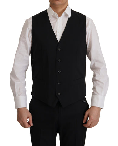 Dolce & Gabbana Elegant Black Martini Blazer and Vest Ensemble