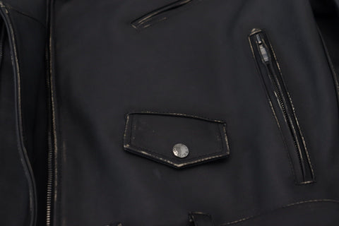 Dolce & Gabbana Elegant Black Leather Biker Jacket