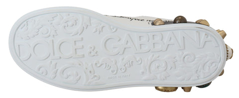 Dolce & Gabbana Queen Crown Chic Leather Sneakers