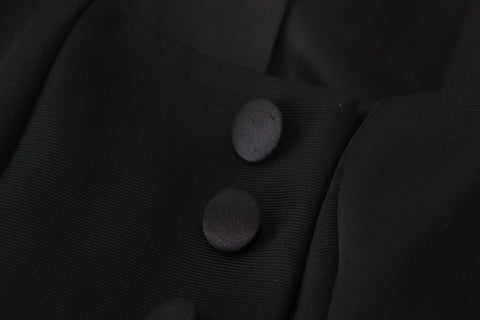 Dolce & Gabbana Sleek Black Snap Jacket with Silk Lining