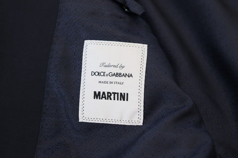 Dolce & Gabbana Elegant Dark Blue Slim Fit Wool Blazer