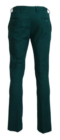 BENCIVENGA Elegantly Tailored Green Pure Cotton Pants