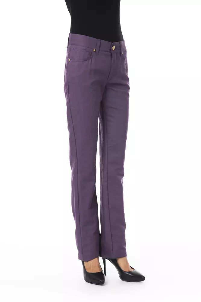 BYBLOS Purple Cotton Women Pants