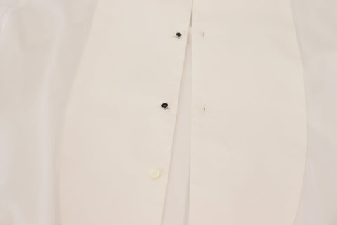Dolce & Gabbana Elegant White Cotton Poplin Slim Fit Shirt