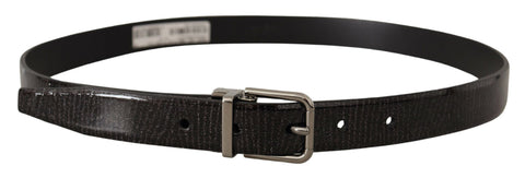 Dolce & Gabbana Elegant Black Leather Belt with Silver Buckle