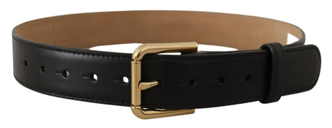 Dolce & Gabbana Elegant Leather Belt with Logo Buckle