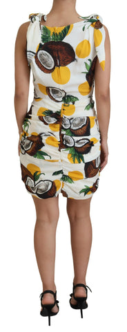 Dolce & Gabbana Elegant White Silk Sheath Mini Dress