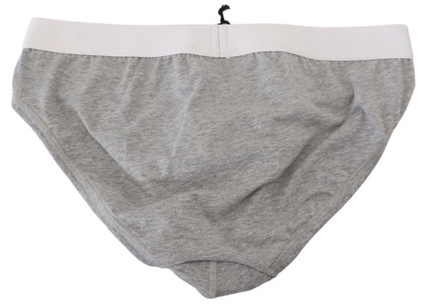 Dsquared² Elegant Gray Cotton Stretch Briefs