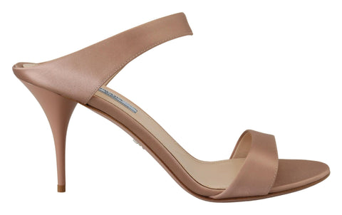 Prada Glimmering Rose Gold Leather Heels