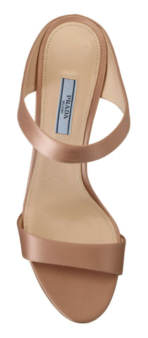 Prada Glimmering Rose Gold Leather Heels