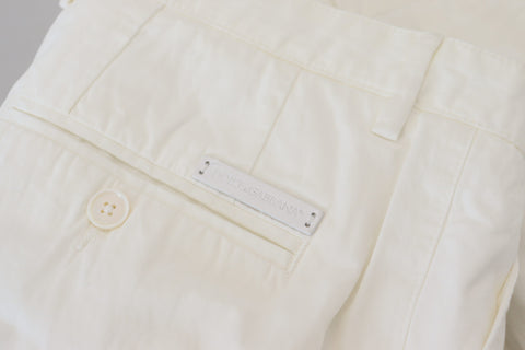 Dolce & Gabbana Elegant White Cotton Chino Pants