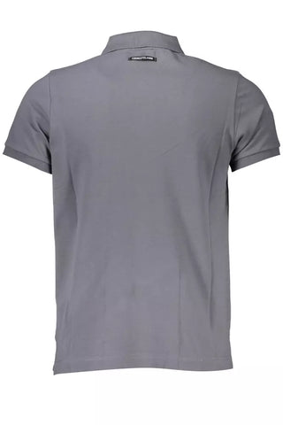 Cavalli Class Gray Cotton Men Polo Shirt