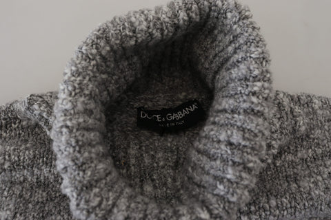 Dolce & Gabbana Elegant Gray Wool-Blend Turtleneck Sweater