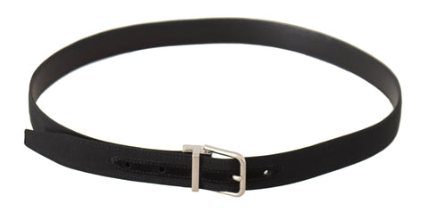 Dolce & Gabbana Elegant Black Canvas and Leather Belt