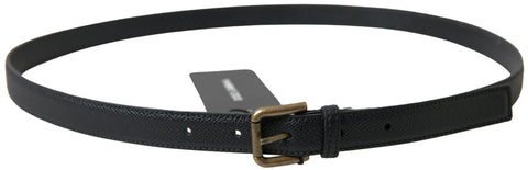 Dolce & Gabbana Elegant Black Italian Leather Belt