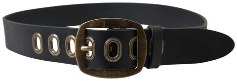 Dolce & Gabbana Sleek Italian Leather Belt with Metal Buckle