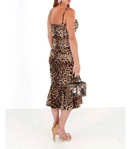 Dolce & Gabbana Elegant Leopard Print Cady Dress