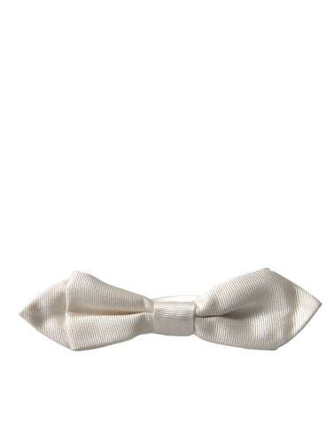 Dolce & Gabbana Elegant White Silk Bow Tie