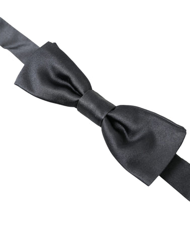 Dolce & Gabbana Elegant Anthracite Gray Silk Bow Tie