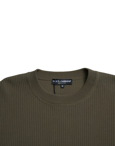 Dolce & Gabbana Elegant Green Crew Neck Cotton Sweater