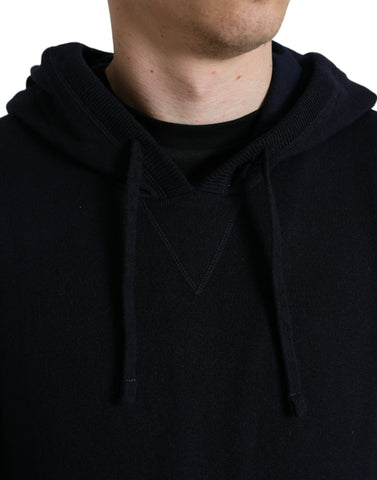 Dolce & Gabbana Elegant Cashmere Hooded Sweater in Blue
