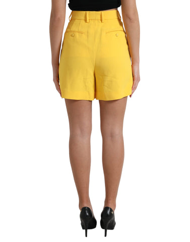 Dolce & Gabbana Elegant High Waist Bermuda Shorts in Sunny Yellow