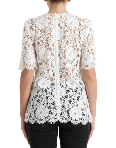 Dolce & Gabbana Elegant White Lace Blouse