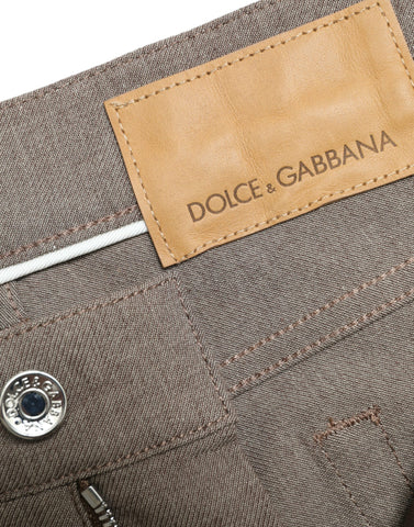 Dolce & Gabbana Elegant Brown Cotton Stretch Skinny Pants