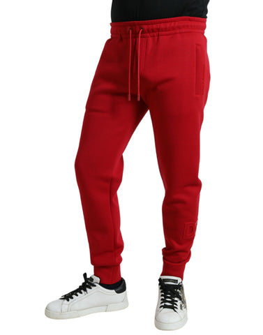 Dolce & Gabbana Sizzling Red Cotton Blend Jogger Pants