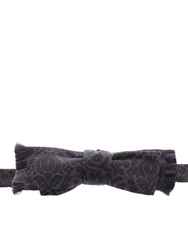 Dolce & Gabbana Elegant Black Paisley Silk-Wool Blend Bow Tie