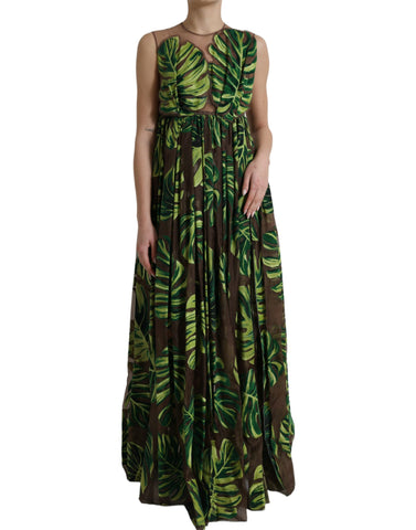 Dolce & Gabbana Elegant A-Line Sleeveless Silk Blend Dress