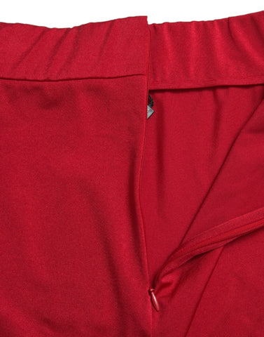 Dolce & Gabbana Chic Red High Waist Leggings Pants