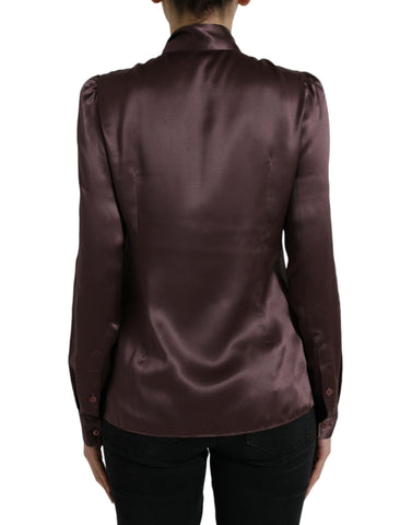 Dolce & Gabbana Elegant Silk Ascot Collar Blouse