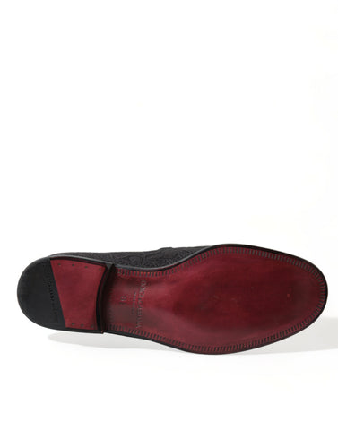 Dolce & Gabbana Elegant Black Brocade Dress Loafers