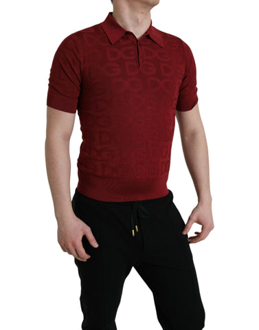 Dolce & Gabbana Silk Maroon Polo T-Shirt - Elegance Meets Comfort