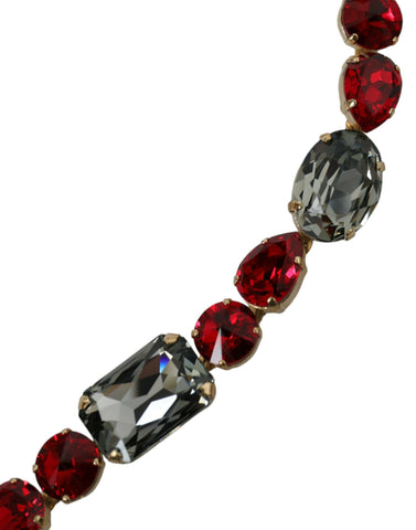 Dolce & Gabbana Radiant Red Crystal Buckle Waist Belt